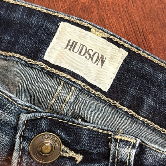 Hudson Denim High Low Cuff Blue Deconstructed Look Jeans 12 - Picture 6 of 7
